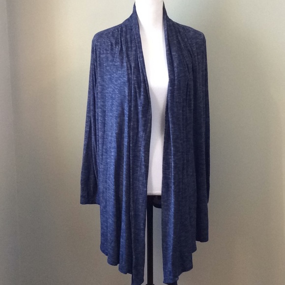 Liz Claiborne Sweaters - Open Front Drape Blue Cardigan